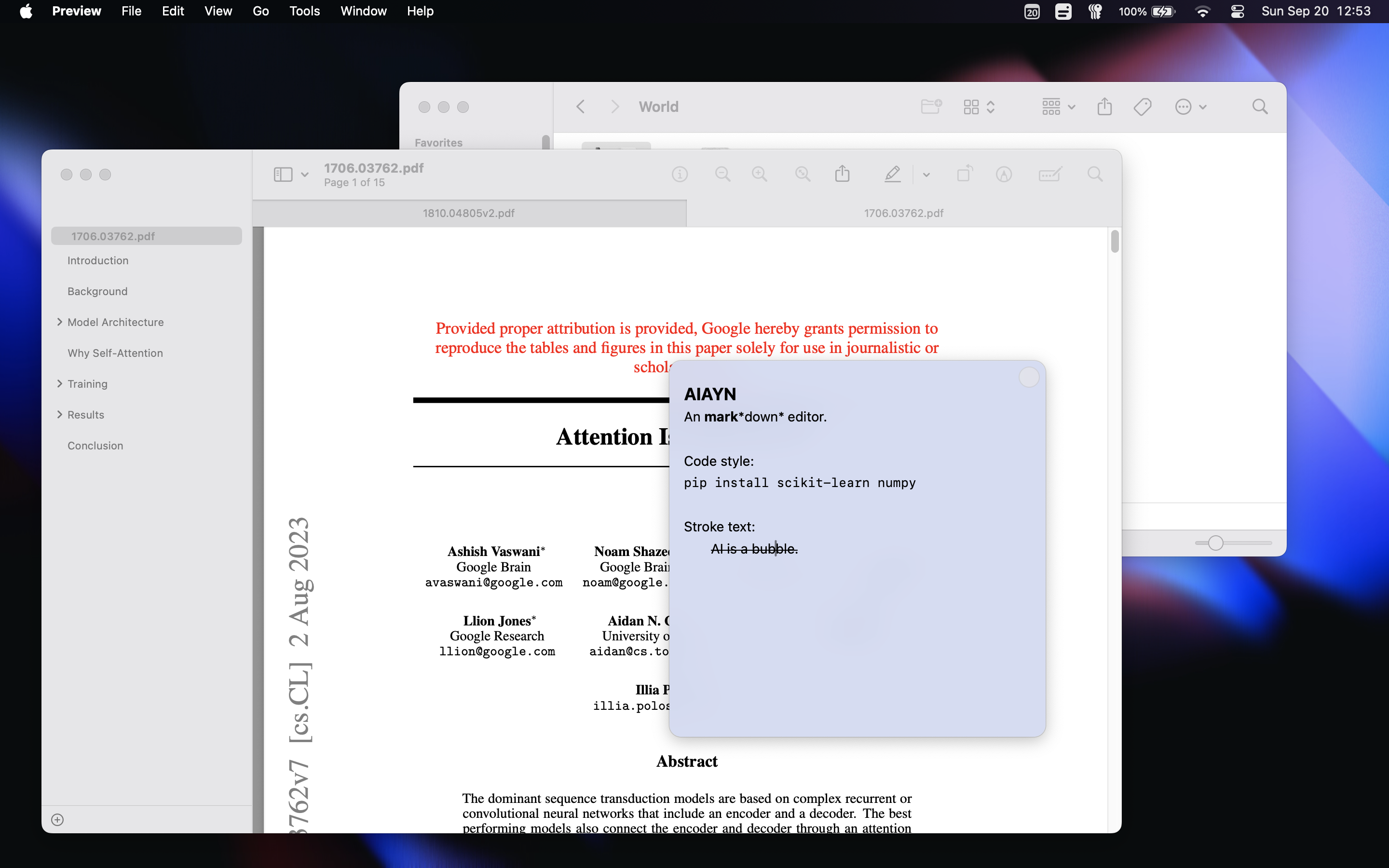 A note with bold text, monospaced code and strikethrough